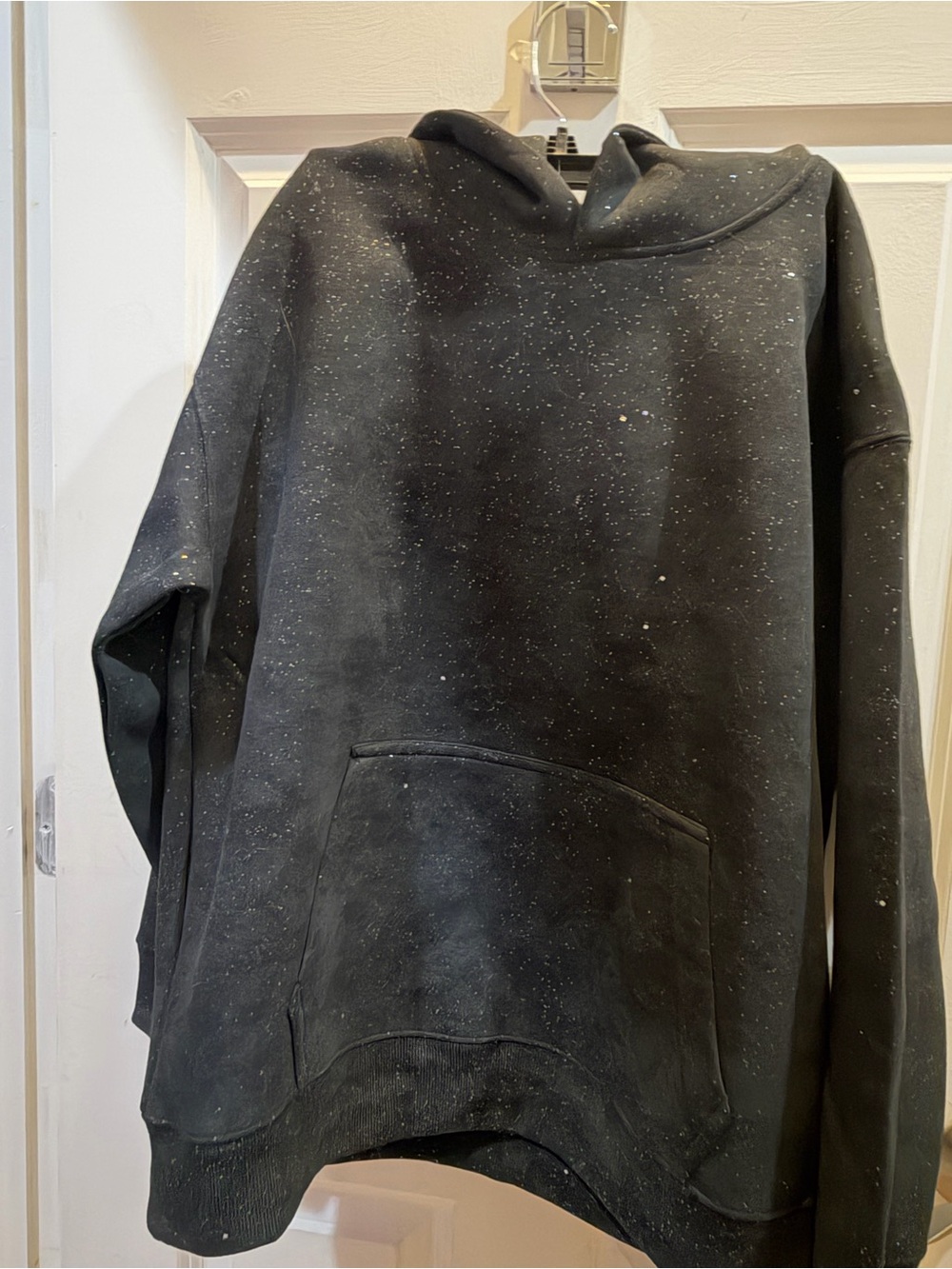 Black Glittered Hoodie